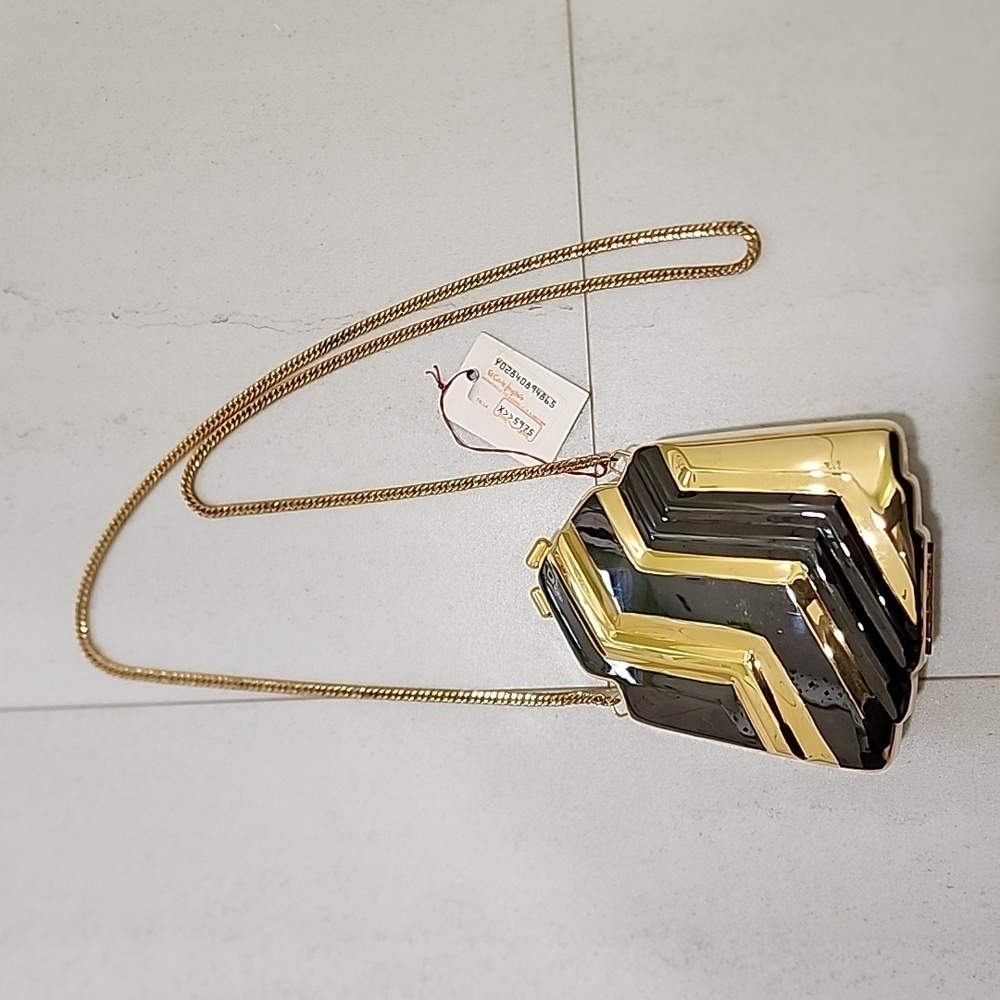 Vintage El Cortes Ingles Purse Hard Shell Metallic Crossbody Shoulderbag